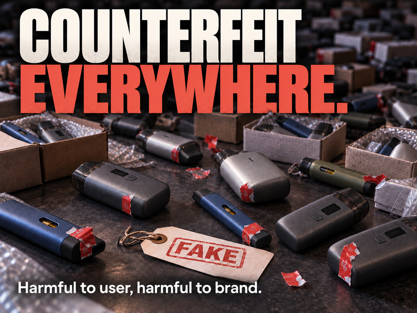 Counterfeit Everywhere. Harmful to user, harmful to brand.