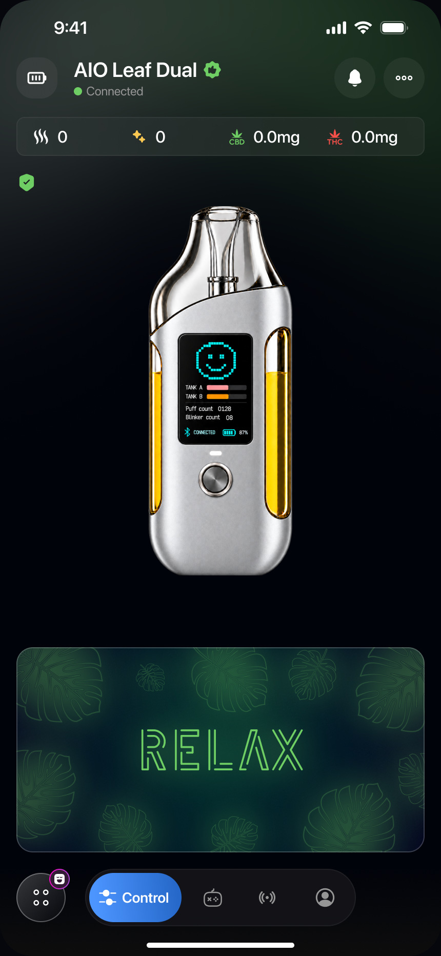Relax app screen