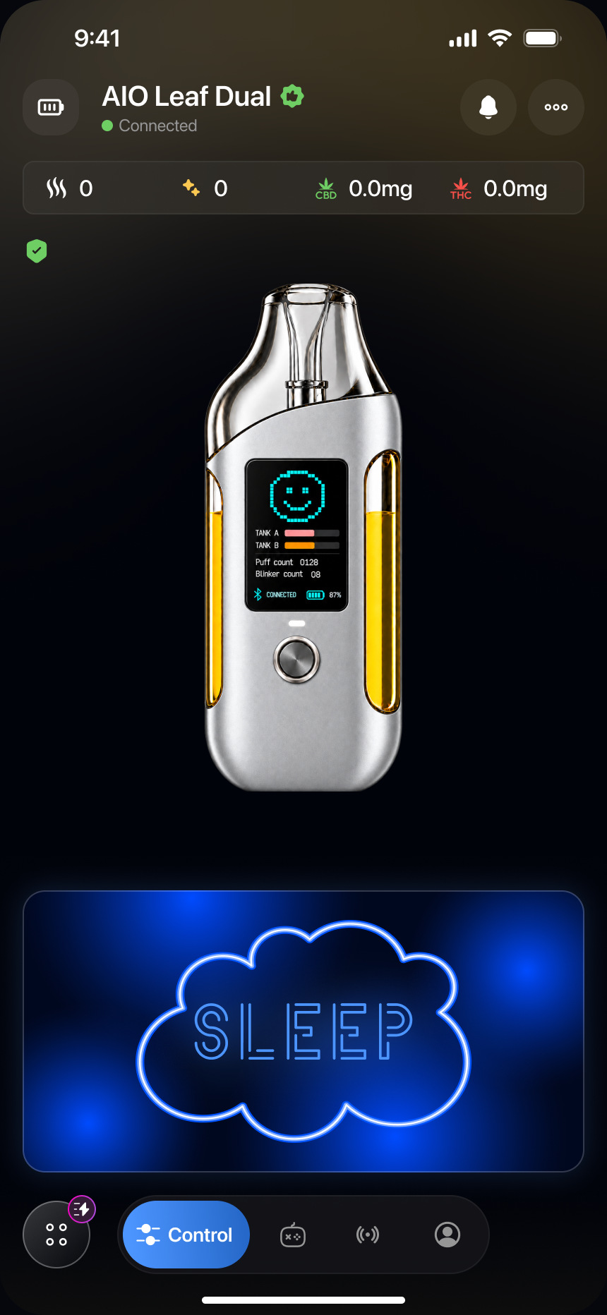 Sleep app screen