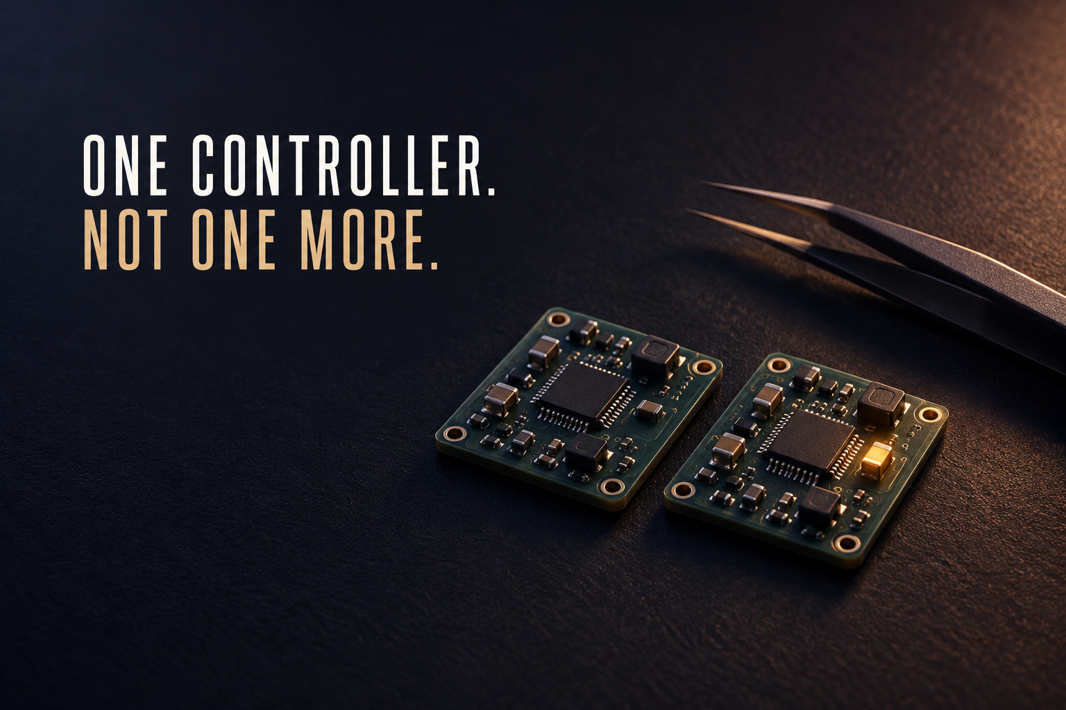 One controller. Not one more. Two small controller boards.